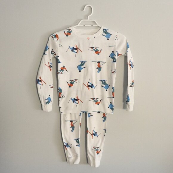 Carter's White Boys Sz 10/10A 2-Piece Ski Pajama Sleep Long Sleeve + Pants Set - Picture 1 of 15